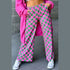 'Lola' Checkered Wide Leg Pants - Celes Fashion